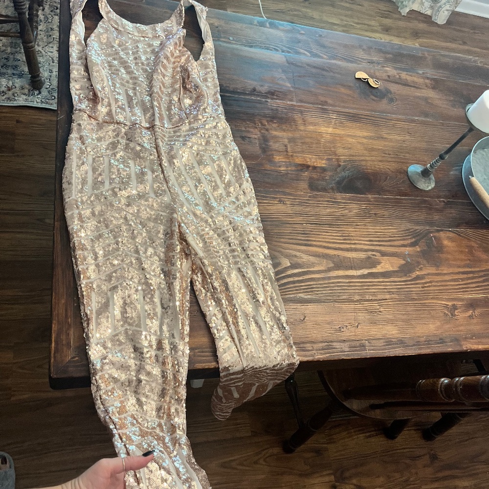 Gold sequin jumpsuit